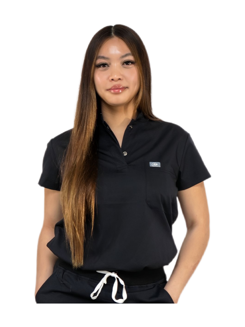 Diane Mandarin Collar  Scrub Top